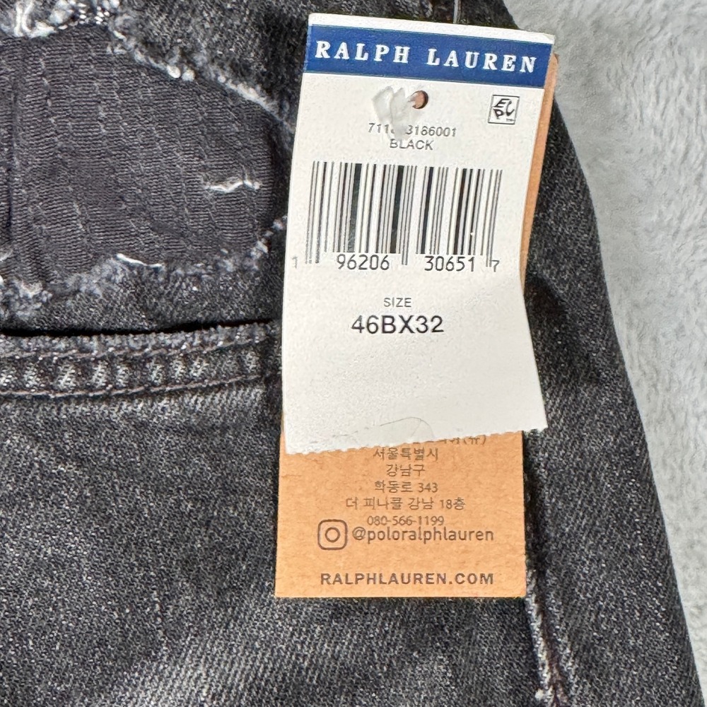 Ralph Lauren Jeans Mens 46x32 46B Black Denim Varick Graffiti Patchwork Skull - Picture 5 of 13